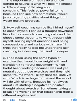 Testimoinal #5 Non-Diet Coach Lab Testimonial #3