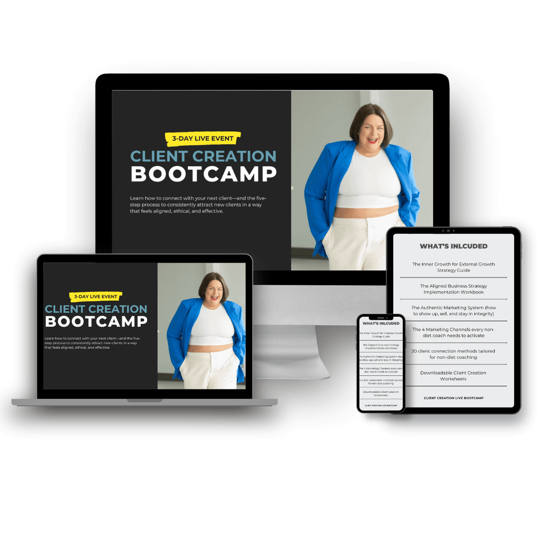 non-diet business coaching - client creation bootcamp non-diet business coaching