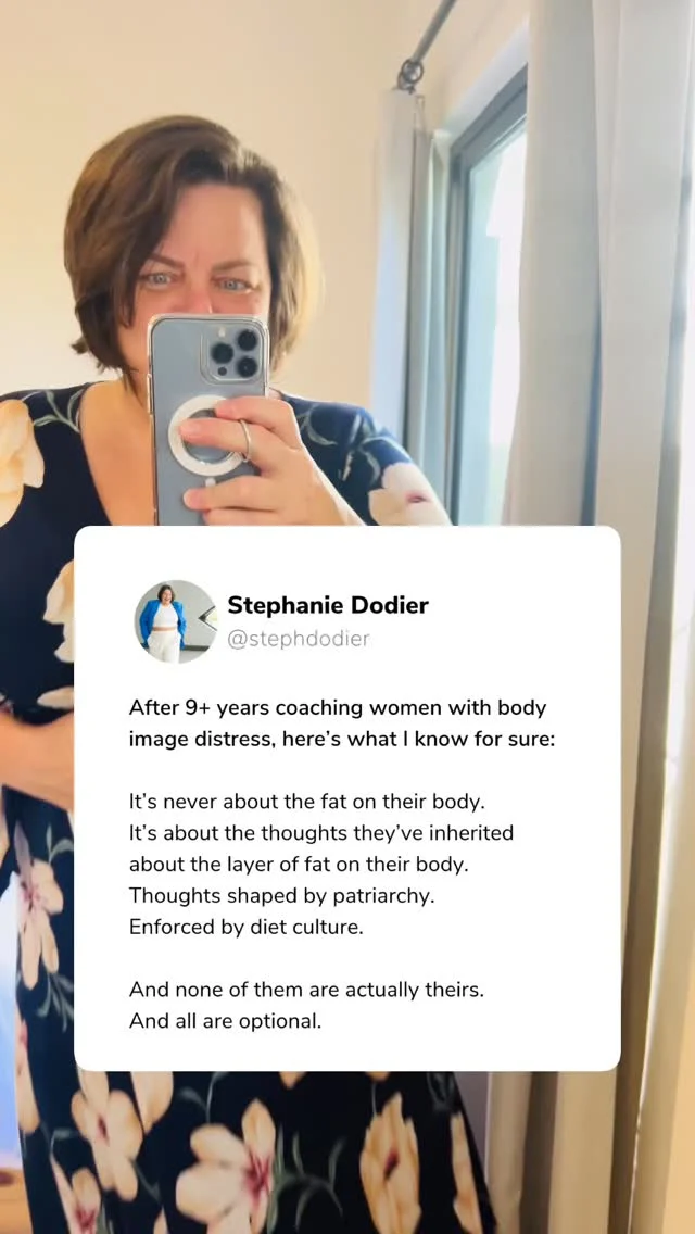 The thin body ideal that women are chasing isn’t about health. It’s about control.It keeps women in a state of self-doubt,compliant, quiet, and chasing approval.It was never about well-being. It was about obedience.Women’s health coaching must go beyond food and body. It must be political.We don’t need another plan. We need a revolution.And I’m here for it.Stephanie#dietculturedropout #antidietrevolution #dietculture #nondietdietitian #weightinclusive
